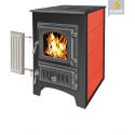 Печь - Камин Везувий ПК -01 (270) с плитой и теплообменником  бежевый\красный 9 кВт (150 м3) ⌀115 мм - фото #3