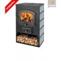Печь - Камин Везувий ПК - 03 (224) с плитой "Везувий B3", Т/Х 12 кВт (200 м3) , высокий ⌀ 150 мм